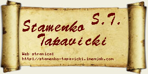 Stamenko Tapavički vizit kartica